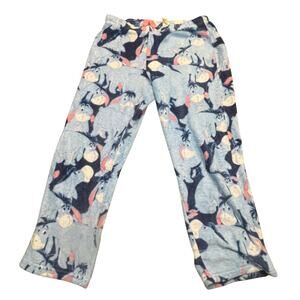 Disney Eeyore Pajama Pants Girl M 8-10‎ Blue Fleece Lounge Sleepwear